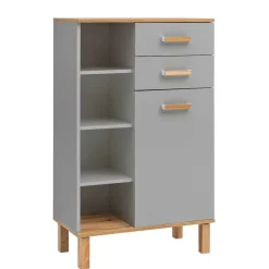 Best Bad Highboard in Platingrau und Eiche - Nienzo Highboards