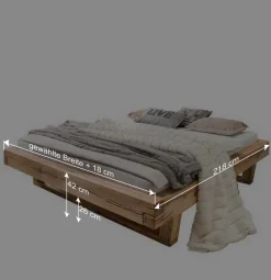 Best Balkenbett aus Eichenholz mit Kufen - Piassona Betten