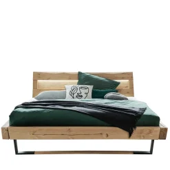 Clearance Balkenbett aus Kiefer mit LED Beleuchtung - Enjta Betten
