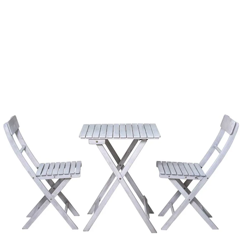 Balkon Sitzgruppe in Grey Wash - Paisly (dreiteilig) Sitzgruppe