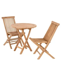 Sale Balkon Tischgruppe aus Teak Massivholz - Senvelita (dreiteilig) Sitzgruppe