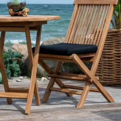 Sale Balkon Tischgruppe aus Teak Massivholz - Senvelita (dreiteilig) Sitzgruppe