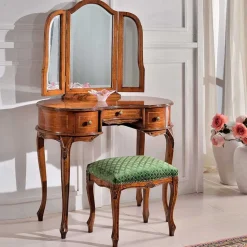 Barock Hocker gepolstert Agosto in Grün Hocker