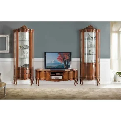 Best Barock Lowboard für Fernseher Dentro in Nussbaumfarben Tv & Hifi-Möbel|Lowboards