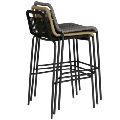 Best Barstühle aus Kordel in Hellbraun - Jakarto (4er Set) Hocker