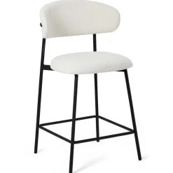 Best Barstühle in Cremeweiß und Schwarz - Bean (2er Set) Hocker