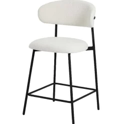 Best Barstühle in Cremeweiß und Schwarz - Bean (2er Set) Hocker