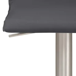 Barstuhl aus Echtleder in Anthrazit - Charlena Hocker