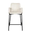Best Barstuhl aus Struktursamt Creme - Filler (2er Set) Hocker