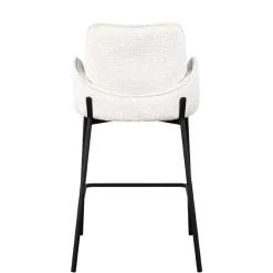 Best Barstuhl aus Struktursamt Creme - Filler (2er Set) Hocker