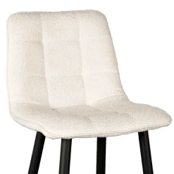 Barstuhl in Cremeweiß Bouclebezug - Gray (2er Set) Hocker
