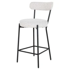 Best Barstuhl in Cremeweiß Boucle - Elliot Hocker
