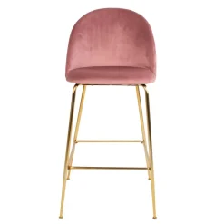 Bar-Stuhl mit Samt in Rosa - Lipari (2er Set) Hocker