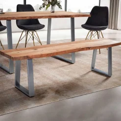 New Baumkanten Essbank aus Akazie Massivholz - Yukon Sitzbank