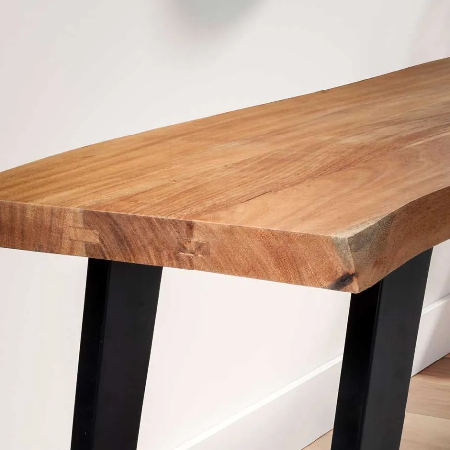 Baumkanten Flurbank aus Akazie Massivholz - Reggio Sitzbank