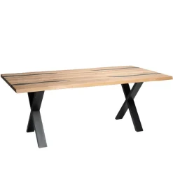 Baumkantentisch aus Eiche mit Epoxid-Harz - Slavidra Tische