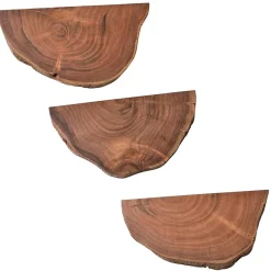 Baumscheiben Wandboards aus Akazie Massivholz - Tofana (dreiteilig) Regale