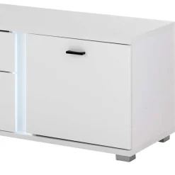 Best Beleuchtete Design TV Wohnwand in Weiß - Tirol (vierteilig) Wohnwände