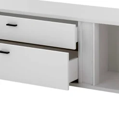 Best Beleuchtete Design TV Wohnwand in Weiß - Tirol (vierteilig) Wohnwände