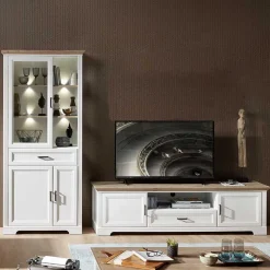 Beleuchtetes Landhaus Wohnmöbel Set - Sinolita (zweiteilig) Wohnwände