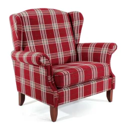 Best Big Ohrensessel in Rot kariert - Matieu Sessel