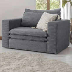 Big Sessel aus Cord in Anthrazit - Ruffos Sessel