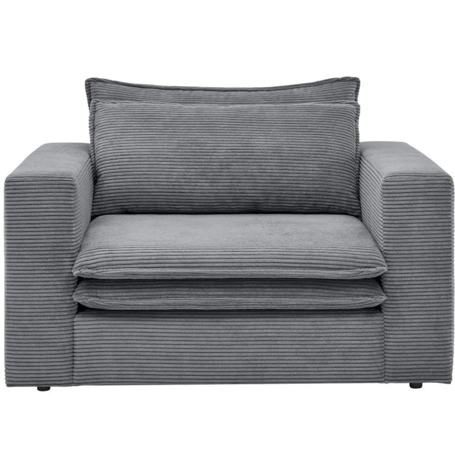 Big Sessel aus Cord in Anthrazit - Ruffos Sessel