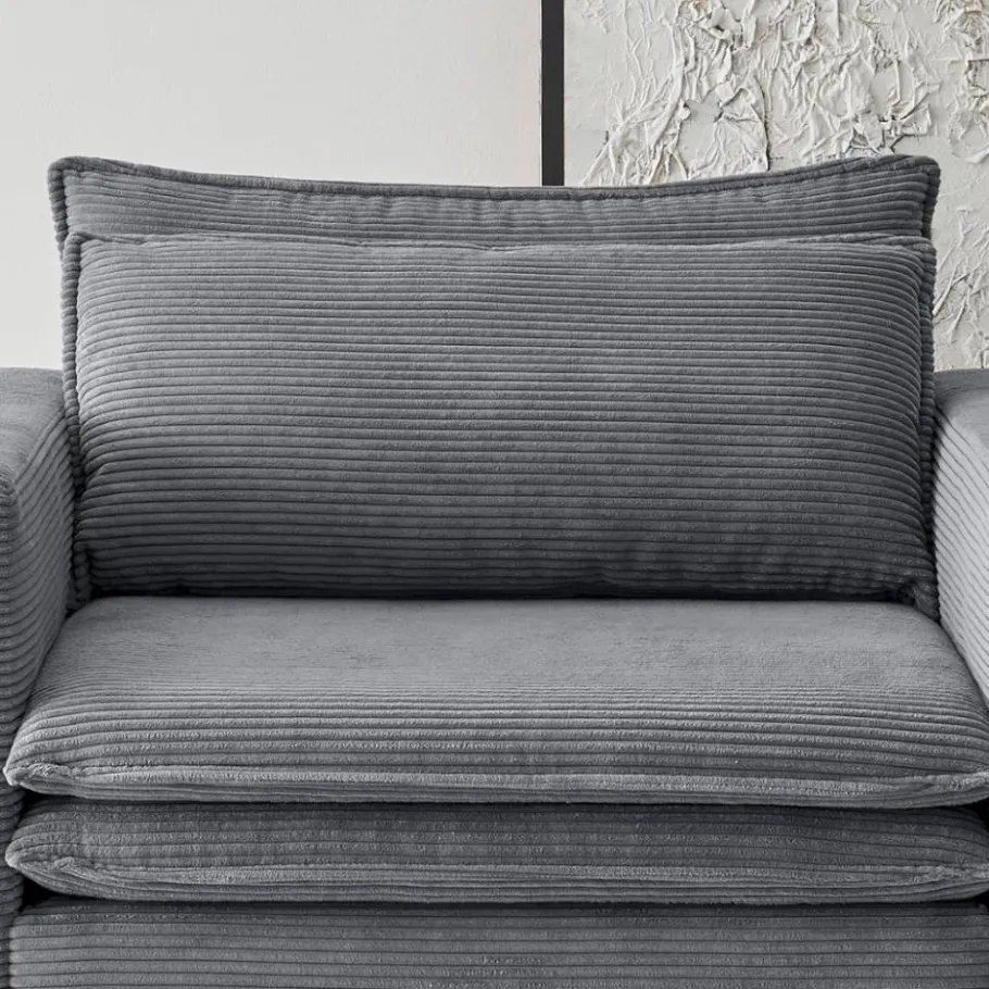 Big Sessel aus Cord in Anthrazit - Ruffos Sessel