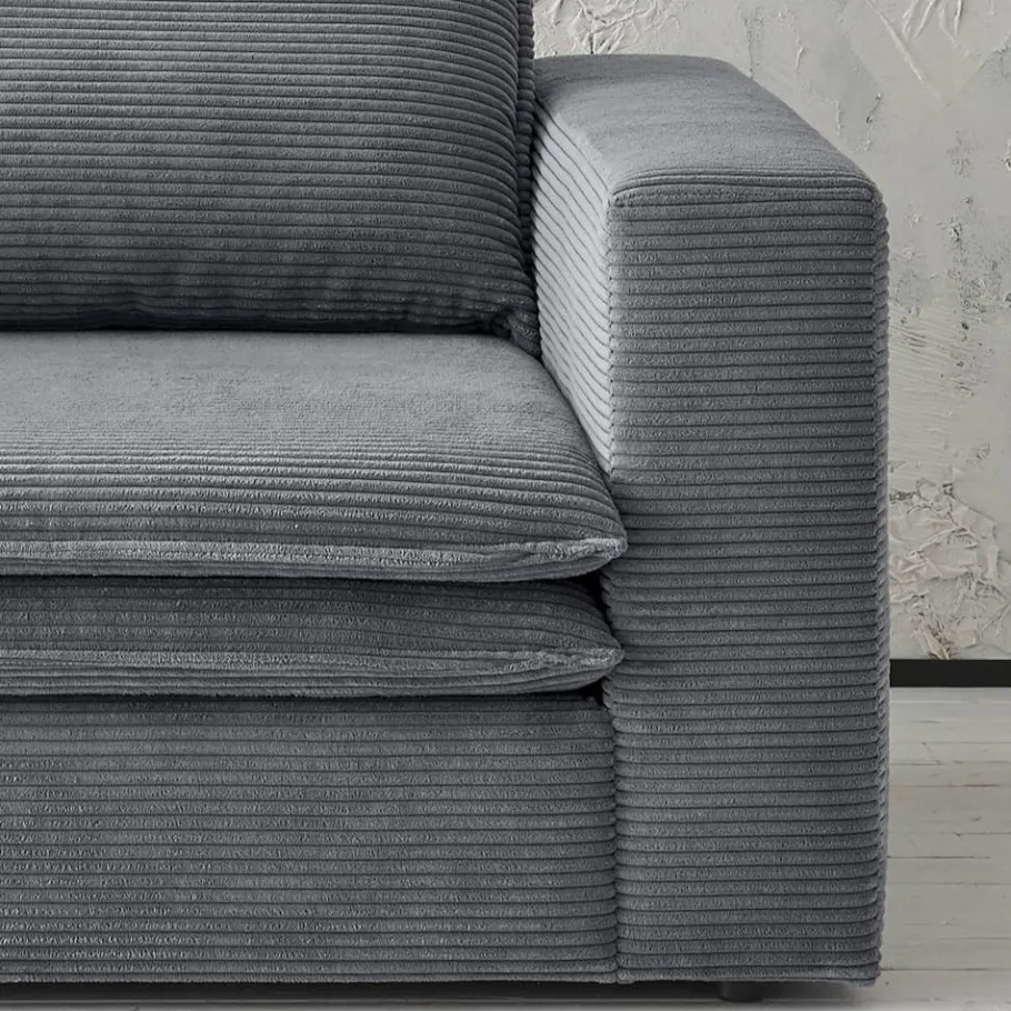 Big Sessel aus Cord in Anthrazit - Ruffos Sessel