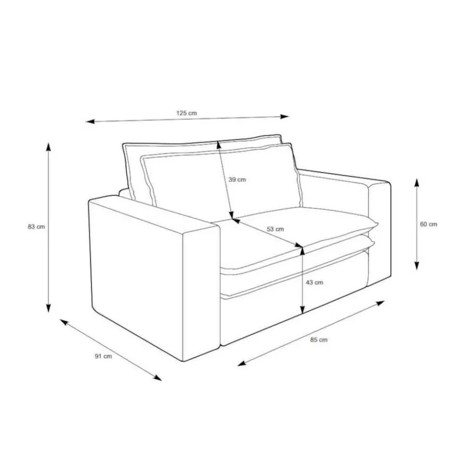 Big Sessel aus Cord in Anthrazit - Ruffos Sessel