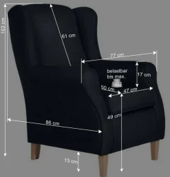 Best Blauer Ohrensessel mit Buche Beinen - Mag Sessel