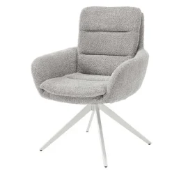 Best Boucle Armlehnenstuhl in Grau - Lulumo (2er Set) Stühle