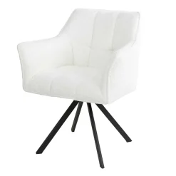 Best Boucle Armlehnenstuhl in Creme - drehbar - Tobrina (2er Set) Stühle