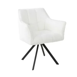 Best Boucle Armlehnenstuhl in Creme - drehbar - Tobrina (2er Set) Stühle