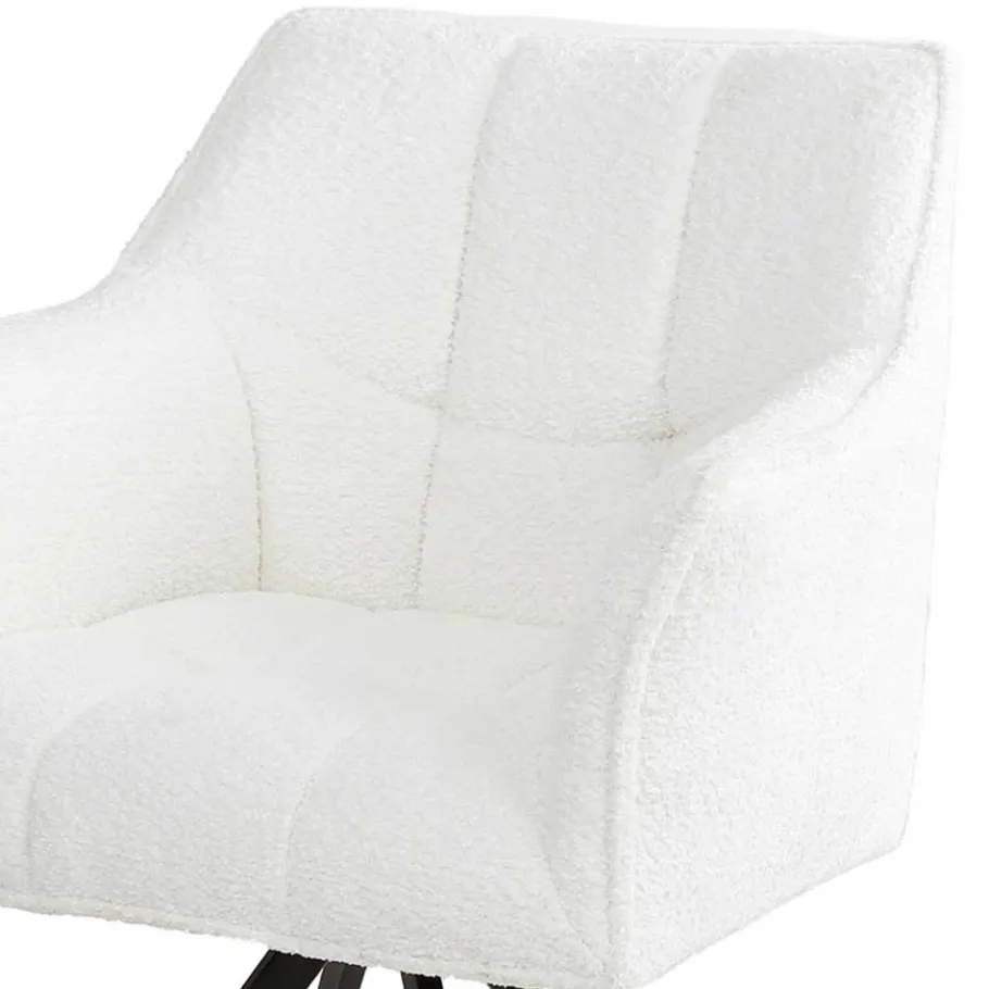 Best Boucle Armlehnenstuhl in Creme - drehbar - Tobrina (2er Set) Stühle