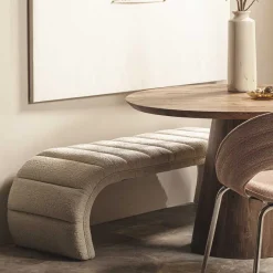 Sale Boucle Design Bank in Beigegrau - Porian Sitzbank