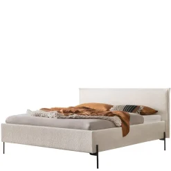 Best Boucle Stoffbett in Creme Weiß - Fontana Betten