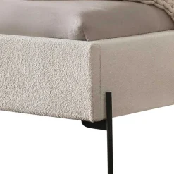 Best Boucle Stoffbett in Creme Weiß - Fontana Betten