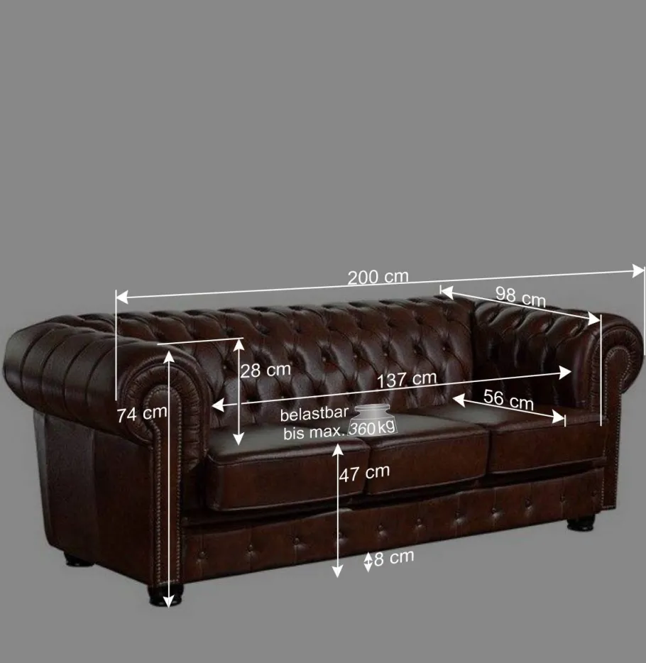 Best Braune Polstergarnitur aus Echtleder - Pluna (dreiteilig) Sitzgruppe