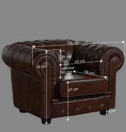 Best Braune Polstergarnitur aus Echtleder - Pluna (dreiteilig) Sitzgruppe