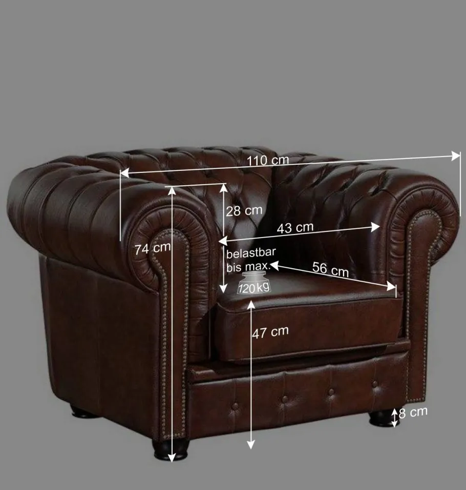 Best Braune Polstergarnitur aus Echtleder - Pluna (dreiteilig) Sitzgruppe