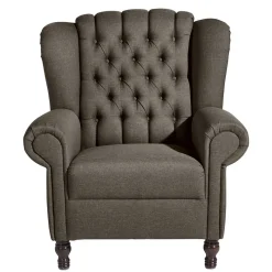Discount Brauner Federkernsessel im Chesterfield Look - Palencia Sessel