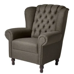 Discount Brauner Federkernsessel im Chesterfield Look - Palencia Sessel