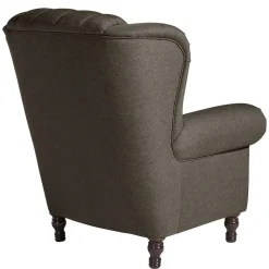 Discount Brauner Federkernsessel im Chesterfield Look - Palencia Sessel