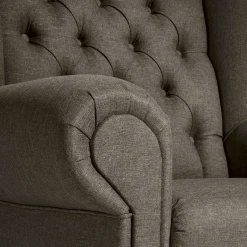 Discount Brauner Federkernsessel im Chesterfield Look - Palencia Sessel