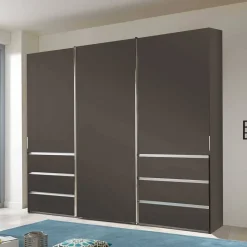 Outlet Brauner Kombi-Kleiderschrank 300 cm breit - Yana Kleiderschränke|Schränke