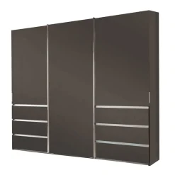 Outlet Brauner Kombi-Kleiderschrank 300 cm breit - Yana Kleiderschränke|Schränke