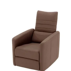 Discount Brauner Kunstledersessel mit ausklappbarer Lehne - Resceta Sessel