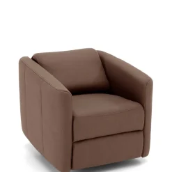 Discount Brauner Kunstledersessel mit ausklappbarer Lehne - Resceta Sessel