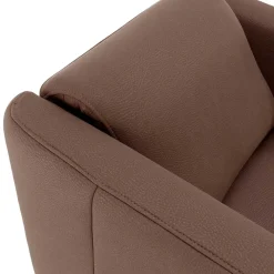 Discount Brauner Kunstledersessel mit ausklappbarer Lehne - Resceta Sessel